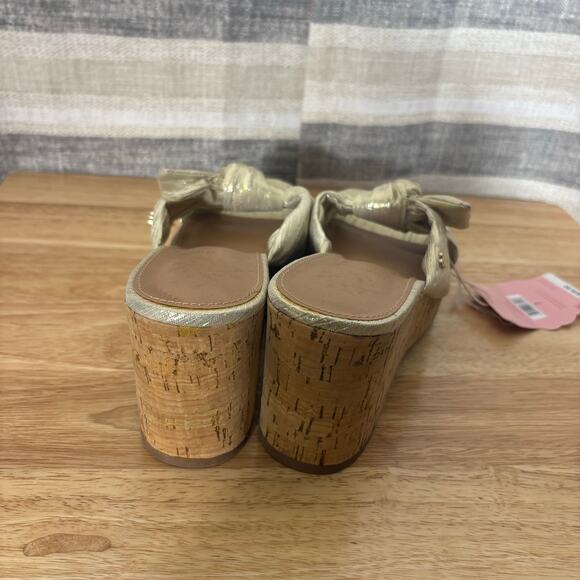Sam & Libby Gold Metallic Wedges Size 7 - Picture 7 of 8